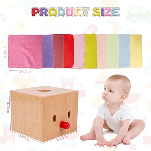 Adena Montessori Baby Full Wood Tissue Box Infant Toys for 6-12 Months Baby - Image 5