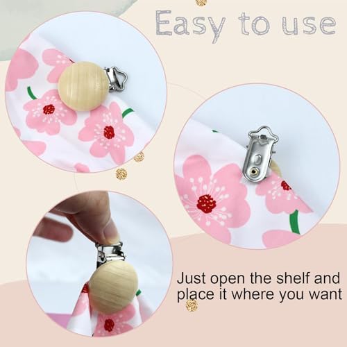 20 Pieces Wood Pacifier Clips Teething Grasping Toy Suspender Clips Natural Beech Wood Pacifier Clip Holder Charm DIY Pacifier Clips Chain Accessories - Image 4