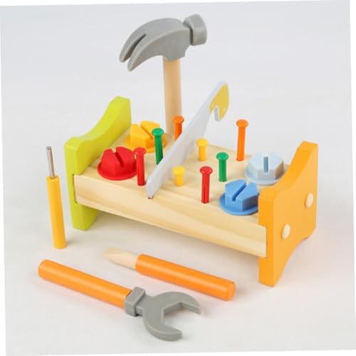 Wooden Pounding Peg Workbench Toy with Hammer for Toddlers - Image 6