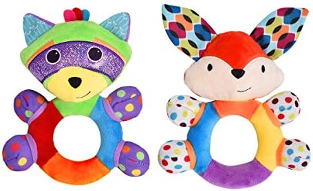 HAHA Baby Soft Rattles & Plush Rings Teething Toys for 0-6 Months Newborns by HAHABaby