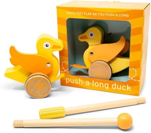 Jack Rabbit Creations Wooden Duck Push Toy - Classic Walker - Ages 1+ by Jackrabbit