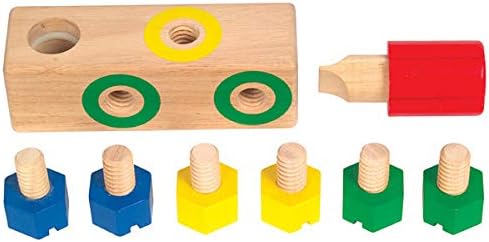 Guidecraft Screw Block - Kids Multi-Color Matching Game, Classic Wooden Toddler Memory and Sensory Skills Development Toy - Image 4