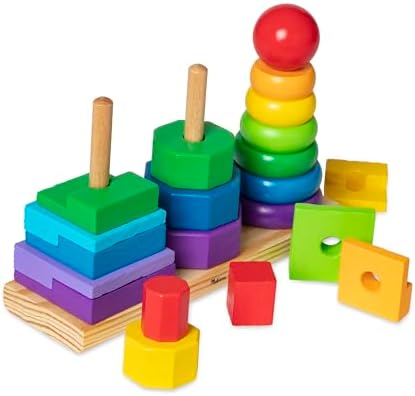 Melissa & Doug Geometric Stacker - Wooden Educational Toy,25 count(pack of 1) - Image 4