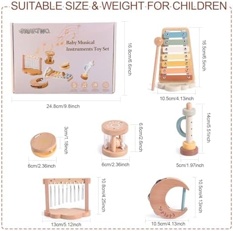 Baby Montessori Musical Instruments,Wooden Percussion Xylophone Musical Toys for Toddlers,Sensory Toys for Kids Preschool Educational,Birthday Gift for 3+ - Image 6
