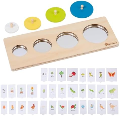 Adena Montessori Jumbo Knob Dino Puzzle, 4pcs, 1-3y by AdenaMontessori