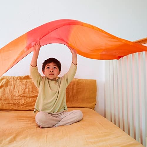 Sarah's Silks Giant Playsilk | 100% Silk Toy for Toddlers | Bright Colored Large Scarves for Fort Building and Pretend Play - Fire - Image 4