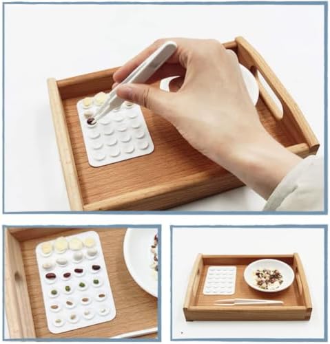 Montessori Tweezers Transfer & Sorting Set, with Wooden Tray, Ceramic Bowl, Plastic Tweezers & Sorting Board - Image 4
