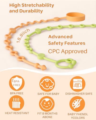 LittleHugs Toy Straps for Baby, Adjustable Toy Holder for Stroller Accessories, Silicone Tether Pacifier Clip, No Throw Travel Essential Leash for High Chair, Car Seat (4 Pack Macaron) - Image 3