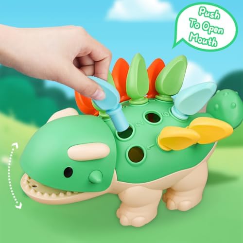 Toddler Montessori Toys Baby Sensory Learning Fine Motor Skills Toy for 6 9 12 Months One Year Old Boy Girl Birthday Gift Ages 1 2 3 4 Kid Dinosaur Educational Toys Sorting Stacking Color Recognition - Image 5