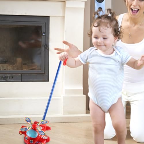 Push Along Toys Baby Pushing Airplane Toy with Long Handle Walking Toy for Toddlers - Image 5