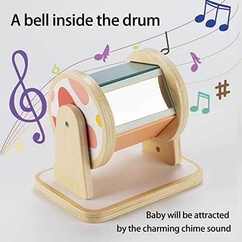 Twefex Montessori Spinning Drum, Montessori Toys for Babies 6-12 Months, Montisory Baby Toys for 1 Year Old Infant, Wooden Toy for Baby - Image 3