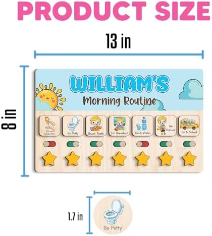 Wooden Chore Chart for Boys, Daily Routine Chart for Kids, Visual Schedule, Chore Reward Chart, Bedtime Morning Routine Chart for Toddlers (03) - Image 4
