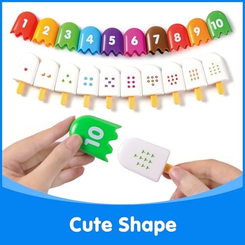 Mini Number Pops 1-10 – Magnetic Pattern Blocks 10 Shapes– Alphabet Learning Toys, Preschool Educational Toys for Classroom - Fun and Engaging Matching Game - Image 4
