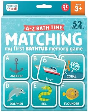 Chuckle & Roar Bath Matching Memory Game, Toddler Games, 52 Pc, Ages 3+ by ChuckleRoar