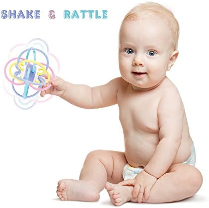 WEofferwhatYOUwant Baby Sensory Teether Soft Rattle TPU Rings Teething Ball - Image 7