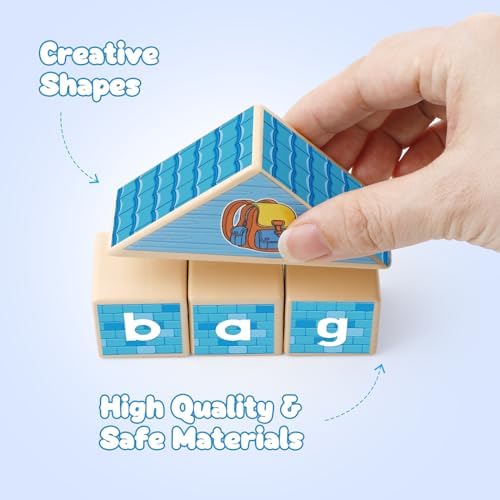 Edulok CVC Word Games, Phonics Game for Kids, Spelling Games, Preschool Learning Activities, Building Blocks for Toddlers, Learn to Read, English Learning Tools, Kindergarten Classroom Must Haves - Image 6