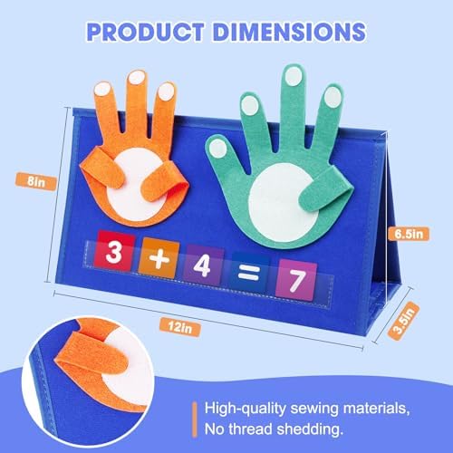 Auchq Preschool Learning Toys for Toddlers 3 4 5 Years Old, Montessori Educational Math Manipulates Number Counting Blocks for Kids, Finger Counting Math Desktop Toy for Boys Girls Birthday Gifts. - Image 6