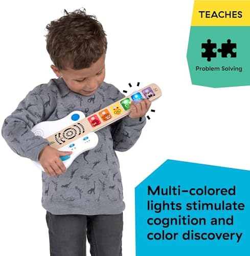 Baby Einstein Strum Along Songs Magic Touch Wooden Toy Guitar with Whammy Bar, Montessori Musical Learning Toy with Lights, 12mo+ - Image 6
