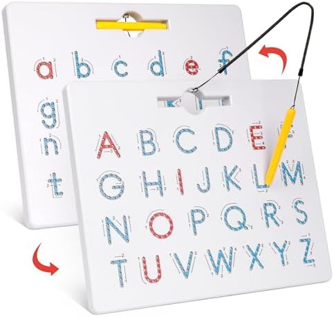 GAMENOTE Magnetic Letter Board Double Sided, ABC Alphabet Tracing Board by Gamenote