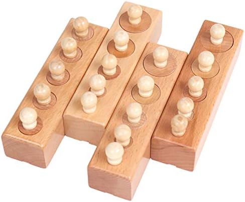 Thoth Montessori Knobbed Cylinder Socket Montessori Materials Wooden Cylinders Ladder Blocks Educational Wooden Toy Montessori Education Toy Family Version by Thoth