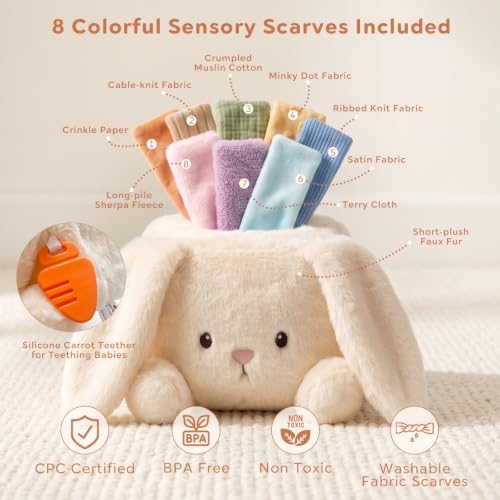 Baby Bunny Tissue Box Toy,Montessori Sensory Toys for Babies 6-12 Months - Image 6