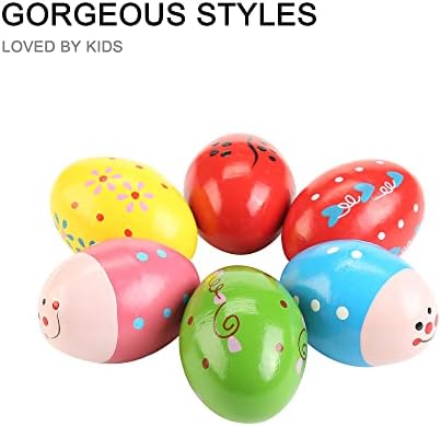 6Pcs Wooden Egg Shakers Hand Musical Maracas Percussion Instruments - Image 2