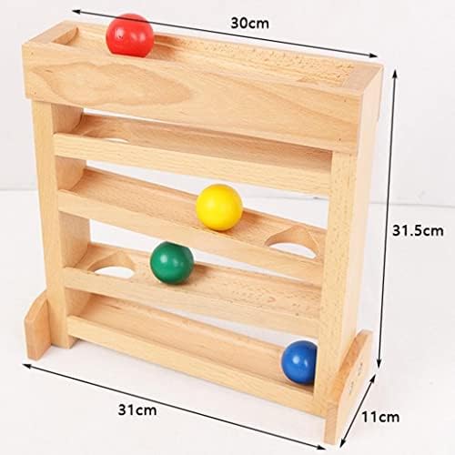 Wooden Ball Ramp with 4 Mini Balls for Toddlers - Image 4