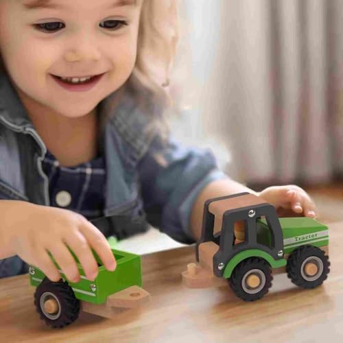 Wooden Tractor Toys for Toddlers 1-3,Baby Vehicle Hand Push Car - Image 5