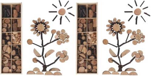 Candywood Wooden Unfinished Craft Kits Toy,Unfinished Natural Wood Slices Loose Part Play,DIY Wood Slices Kit for Toddler 3+ (UN_S) (Pack of 2) by CandywoodWoodenToys