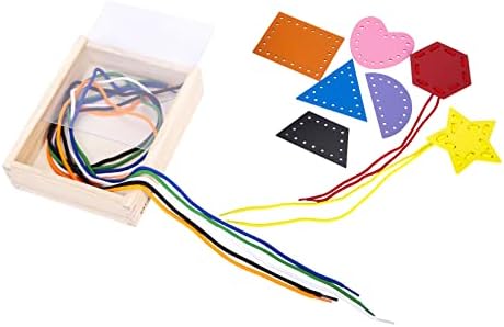 7 Pcs Wooden Lacing Cards for Toddlers, Lacing Shapes, Educational and Learning Montessori Activity for Kids, Double-Sided Shape Panels Wooden Threading Toy - Image 3