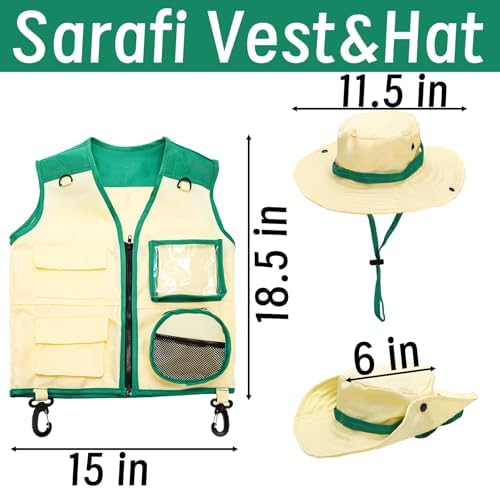 Coloch 24 Pieces Kids Outdoor Explorer Kit & Bug Catcher Kit, Bug Catching Kit with Vest, Hat, Organizing Bag, Butterfly Net, Compass and Bug Collectors - Image 3