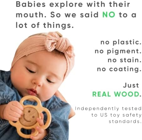 Wooden Teether for Babies | No Paint or Coatings | Real Wood | HippoToys - Image 5