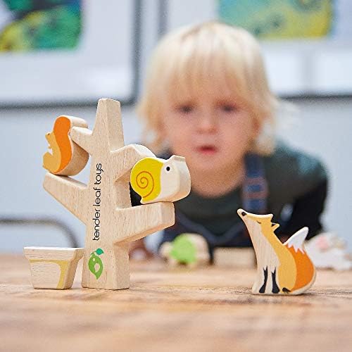 Tender Leaf Toys - Stacking Garden Friends - 14 Pcs Wooden Stacking & Balancing Toy & Educational Game with Free Travel Bag - Image 6