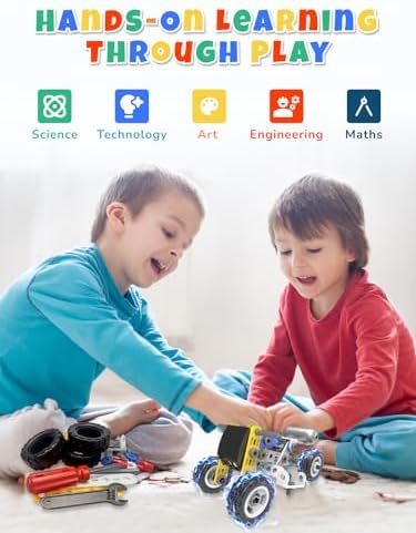 10 in 1 STEM Toys for 5 Year Old Boy, Building Toys for Kids Ages 4-8 5-7 6-8, STEM Engineering Construction Kit with Electric Motor, Educational Science Gift for 5 Year Old Boys - Image 3