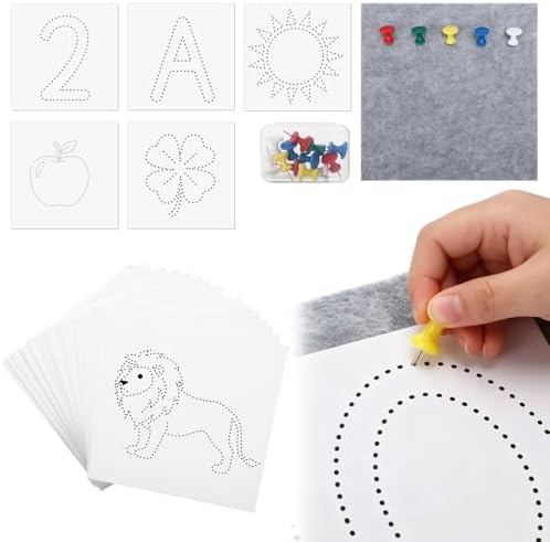Fine Motor Toys Push Pin Activities for Kids 4 to 6 - Montessori Toys by Aulock