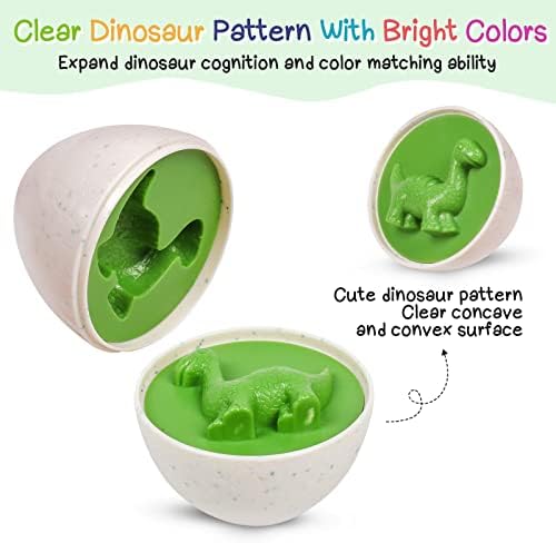 Dinosaurs Eggs,Egg Toys for Toddlers,Montessori Geometric Egg Puzzle Toy Early Educational Learning Color Sorting & Shape Matching Easter Basket Stuffers Gifts for Boys Girls - Image 6