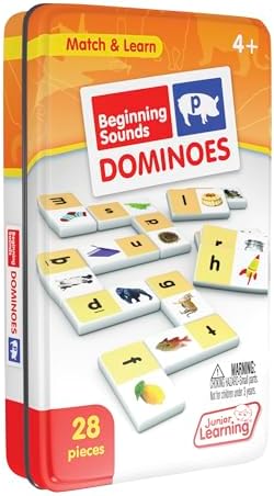 Junior Learning Beginning Sound Dominoes Educational Action Games, Multi (JL492) for 48 months to 96 months by JuniorLearning