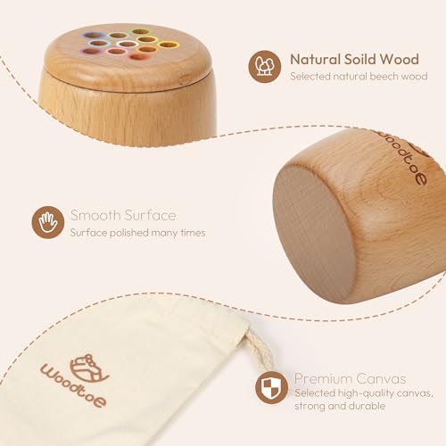 Woodtoe Montessori Color Sorting Toy, 11 Colors Montessori Sticks for 1 2 3 Year Old, Wooden Sensory Toys for Toddler, Fine Motor Skills, Educational Learning Birthday Toys Gift for Boys and Girls 1-3 - Image 4