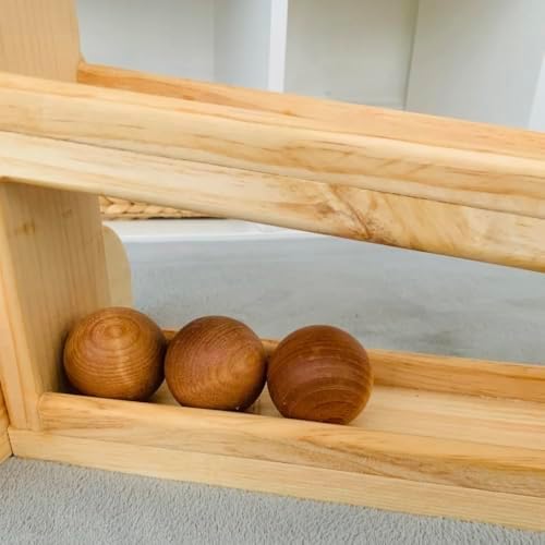 Handmade Wooden Montessori Ball Drop Toy for Toddlers 1 Years Old and Up - Baby Ball Track - Ball Tower Slide - First Birthday Gift - Includes 3 Wooden Balls - Image 5