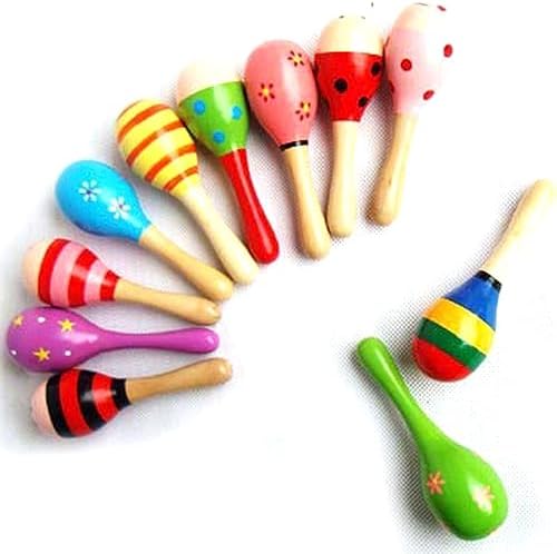 Small Maraca, Colorful Vibrant Design Lightweight Portable Musical Toy for Babies, with Safe Solid Wood Material for Hand Eye Coordination and Music Education - Image 5