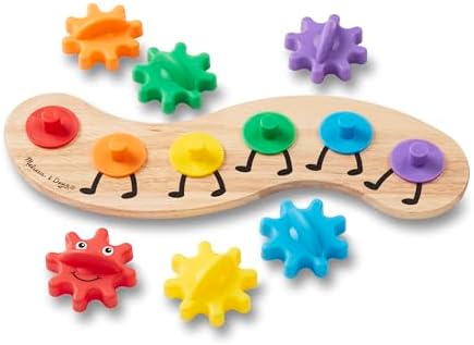 Melissa & Doug Rainbow Caterpillar Gear Toy with 6 Interchangeable Gears - Image 4