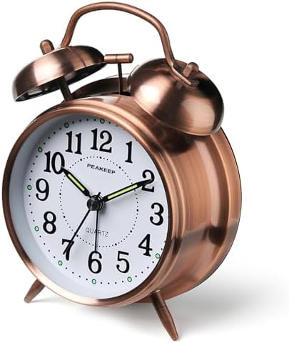 Peakeep Retro 4.5 inches Battery Operated Twin Bell Loud Alarm Clock by PEAKEEP