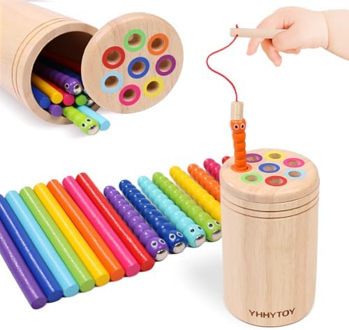 Montessori Toys for 2+ Year Old, Magnetic Fishing Game Color Sorting Toys by YHHYTOY