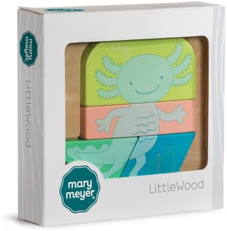 Mary Meyer LittleWood Puzzles Wooden Puzzle for Toddlers, Preschool Gift for 18+ Months, Fun & Educational Baby Toy, 5.5 x 5.5-Inches, Axolotl - Image 2