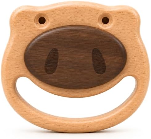 First Baby Rattle for Newborn (0–3 Months) – Natural Wooden Sensory Toy for Babies – Gentle Rattle Sound, Safe First Handheld Infant Toy Gift by Hippotoys