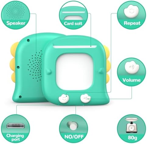 Kidzdo Talking Flashcards for 3 4 5 6 Years Old, 520 Words Language Learning Toys, Birthday Gifts for Boys and Girls, Green - Image 6