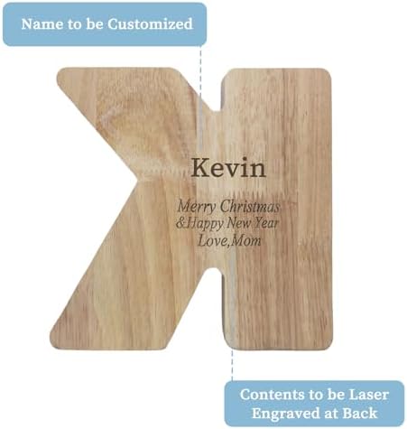 Wooden Letter Piggy Bank for Kids Boys Girls,Personalized Piggy Bank (Laser Engraving),A-Z Letters Coin Bank Money Box Customized Name, for Family Christmas Birthday Gift (K) - Image 2