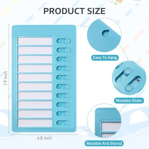 Aleric 4 Pieces Chores Chart for Kids Chore Chart, Sliding Routine Chart to Do List, My Chores RV Checklist Task Planning Board for Kids and Adults, ADHD Tools Routine Visual Schedule Reminder - Image 6