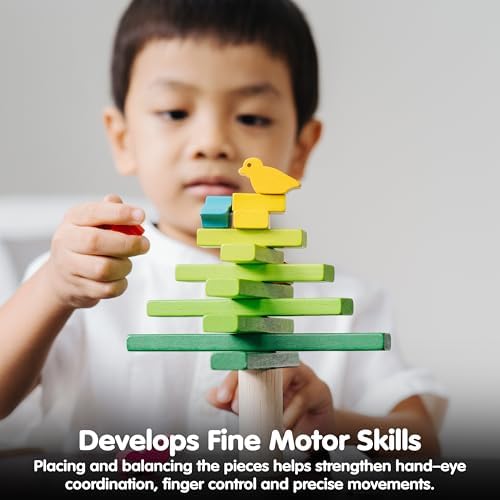 PlanToys® Wooden Balancing Tree Game | Montessori Stacking Toy with Birds for Fine Motor Skills & Coordination | Educational Game for Toddlers, Preschool Kids & Family Play - Image 6