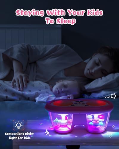 Baby Toys for 6 to 12 Months: 7 Models Pink Rotating Light Up Drum Musical Instruments for 12-18 Months Kids, Tummy Time Toys for Baby 0-3-6-9 Months, Walker for Boy Girl Gifts - Image 6
